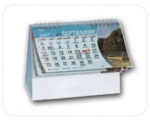 CALENDARIO DE ESCRITORIO CON BASE DE CARTON  personalizada